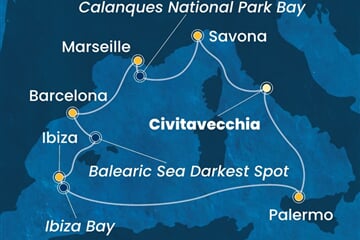 Costa Smeralda - Itálie, Francie, Španělsko (z Civitavecchie)