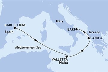 MSC FANTASIA - Španělsko, Malta, Řecko, Itálie (z Barcelony)