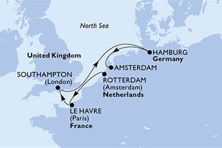 MSC PREZIOSA - Nizozemí, Francie, Velká Británie, Německo (Rotterdam)