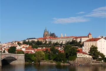 prague castle, city, vltava, prague