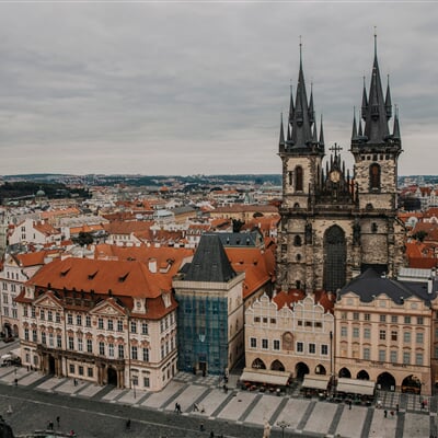 square, old quarter, prague, roofs, historical sites, people