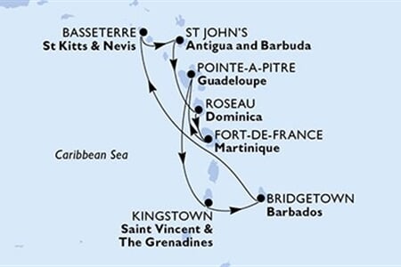 MSC VIRTUOSA - Barbados, Sv.Kryštof a Nevis, Antigua a Barbuda, Dominika, Martinik, ... (Bridgetown)