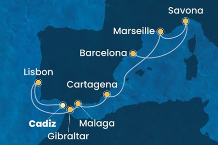 Costa Diadema - Španělsko, Portugalsko, Velká Británie, Francie, Itálie (Cadiz)