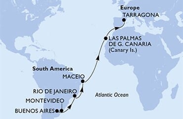 MSC Splendida - Uruguay, Argentina, Brazílie, Španělsko (Montevideo)