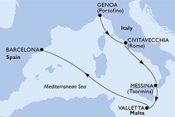 MSC WORLD EUROPA - Itálie, Malta, Španělsko (z Janova)