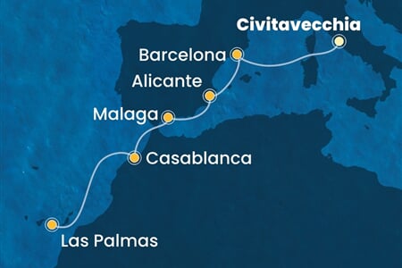 Costa Pacifica - Itálie, Španělsko, Maroko (z Civitavecchie)
