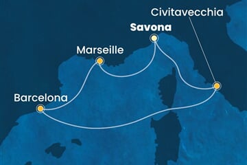 Costa Pacifica - Itálie, Francie, Španělsko (ze Savony)
