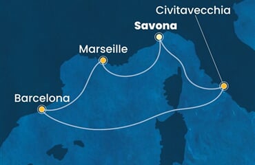 Costa Pacifica - Itálie, Francie, Španělsko (ze Savony)