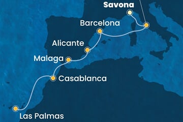 Costa Pacifica - Itálie, Španělsko, Maroko (ze Savony)