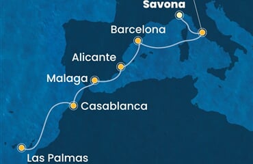 Costa Pacifica - Itálie, Španělsko, Maroko (ze Savony)