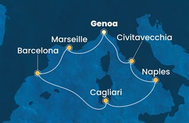 Costa Toscana - Itálie, Francie, Španělsko (z Janova)