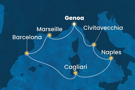 Costa Toscana - Itálie, Francie, Španělsko (z Janova)