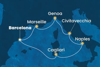 Costa Toscana - Španělsko, Itálie, Francie (z Barcelony)