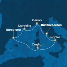 Costa Toscana - Itálie, Francie, Španělsko (z Civitavecchie)