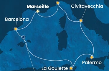 Costa Smeralda - Francie, Španělsko, Tunisko, Itálie (z Marseille)