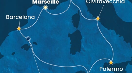 Costa Smeralda - Francie, Španělsko, Tunisko, Itálie (z Marseille)