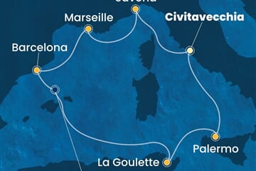 Costa Smeralda - Itálie, Francie, Španělsko, Tunisko (z Civitavecchie)