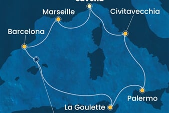 Costa Smeralda - Itálie, Francie, Španělsko, Tunisko (ze Savony)