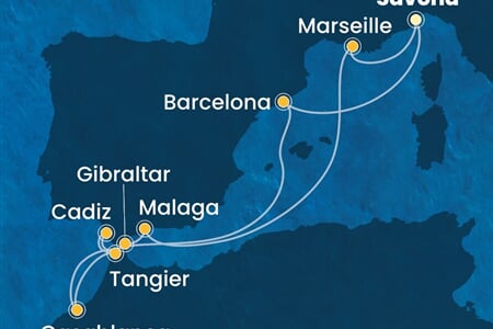Costa Fascinosa - Itálie, Španělsko, Maroko, Velká Británie, Francie (ze Savony)