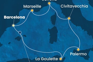 Costa Smeralda - Španělsko, Tunisko, Itálie, Francie (z Barcelony)