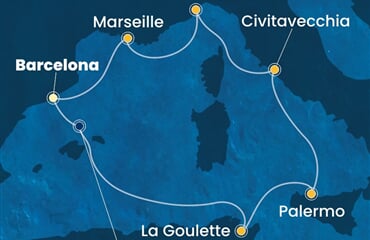Costa Smeralda - Španělsko, Tunisko, Itálie, Francie (z Barcelony)