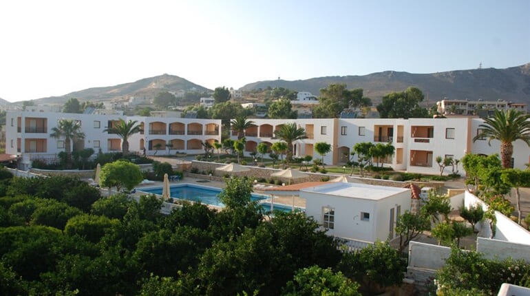 Hotel Marilen - Leros: fotografie vybavení exteriérů a interiérů ubytování.