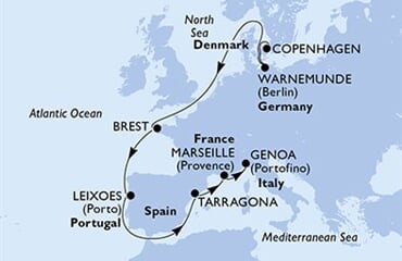 MSC Magnifica - Dánsko, Německo, Francie, Portugalsko, Španělsko, ... (z Kodaně)