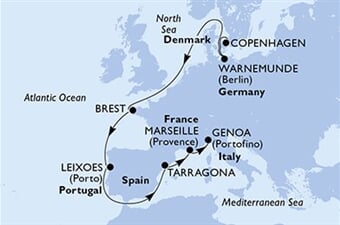 MSC Magnifica - Dánsko, Německo, Francie, Portugalsko, Španělsko, ... (z Kodaně)