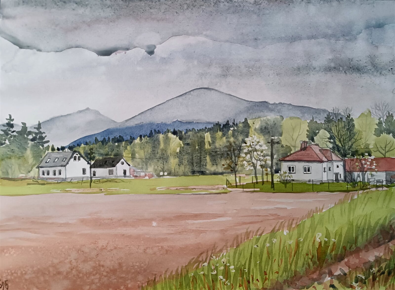 Blažena Niemcová: Na Karpentné, 30 × 40 cm