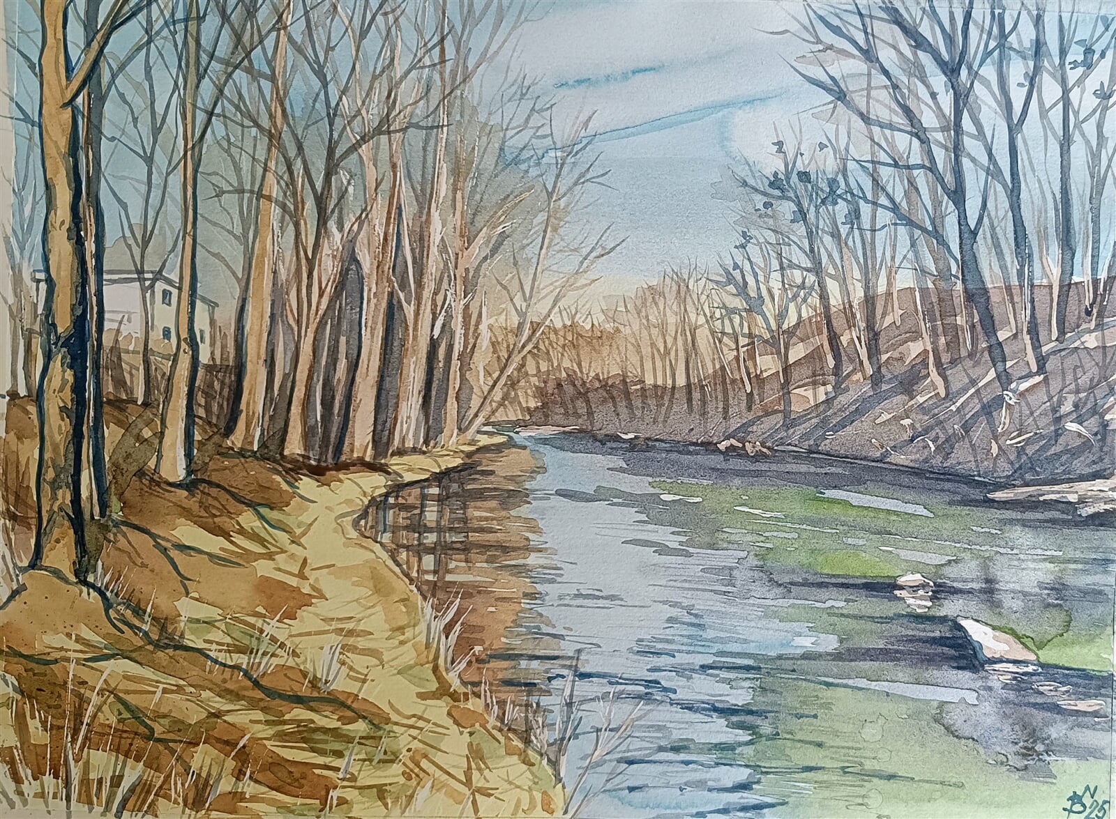Blažena Niemcová: Olza, 30 × 40 cm