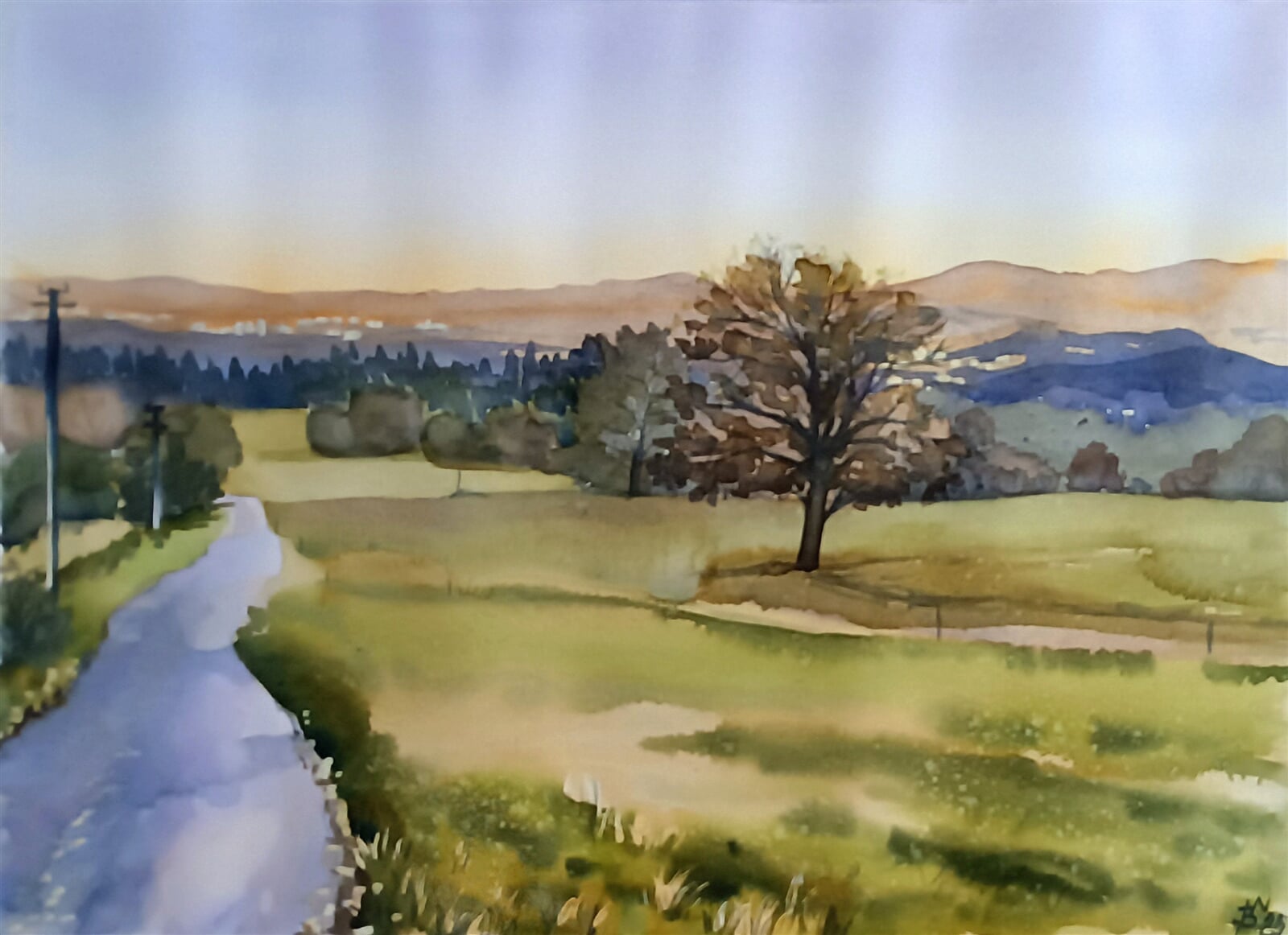 Blažena Niemcová: Dub pod Kozincem, 30 × 40 cm