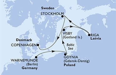 MSC Magnifica - Německo, Polsko, Švédsko, Lotyšsko, Dánsko (Warnemünde)
