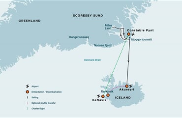 East Greenland, Scoresby Sund - Iceland, Aurora Borealis, Fly & Sail (s/v Rembrandt van Rijn)