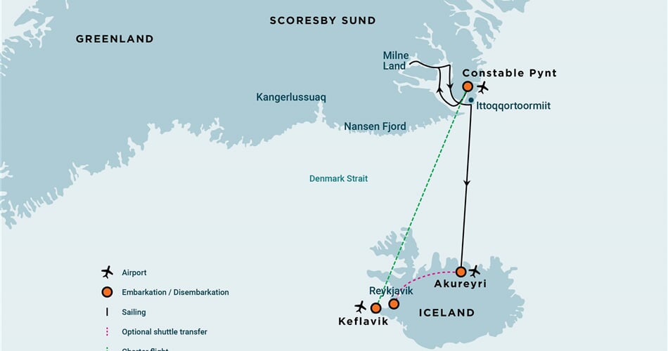 Trasa plavby Oceanwide Expedition OW-RVR19-27