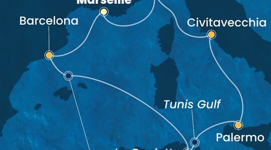 Costa Smeralda - Francie, Španělsko, Tunisko, Itálie (z Marseille)