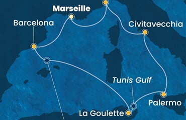 Costa Smeralda - Francie, Španělsko, Tunisko, Itálie (z Marseille)