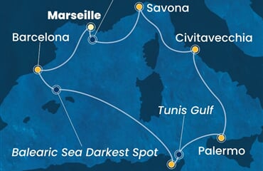 Costa Smeralda - Francie, Španělsko, Tunisko, Itálie (z Marseille)