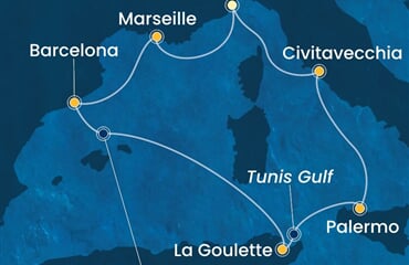 Costa Smeralda - Itálie, Francie, Španělsko, Tunisko (ze Savony)