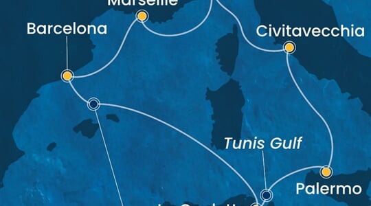 Costa Smeralda - Itálie, Francie, Španělsko, Tunisko (ze Savony)