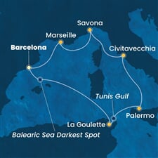 Costa Smeralda - Španělsko, Tunisko, Itálie, Francie (z Barcelony)