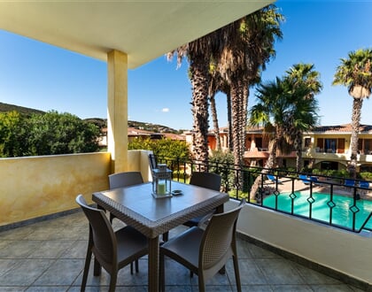 Terasa apartmánu Bilo, Vecchio Marino, Palau, Sardinie