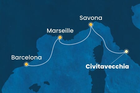 Costa Toscana - Itálie, Francie, Španělsko (z Civitavecchie)