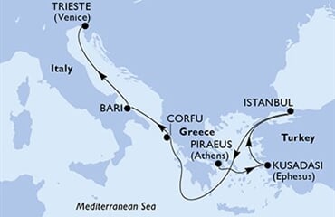 MSC Fantasia - Řecko, Turecko, Itálie (z Pirea)
