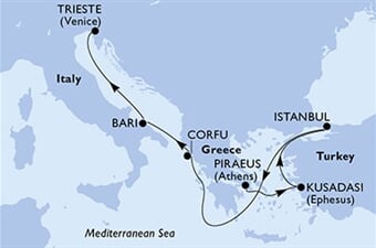 MSC Fantasia - Řecko, Turecko, Itálie (z Pirea)