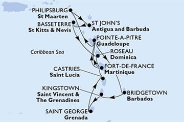 MSC SEAVIEW - Martinique, Guadeloupe, Holland Antillák, Antigua és Barbuda, Saint Kitts és Nevis, ... (a Fort-de-France-ből)