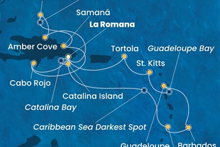 Costa Pacifica - Dominikán.rep., Turks a Caicos, Sv.Vincenc a Grenadiny, Nizozemské Antily, Panenské o. (britské) (z La Romana)