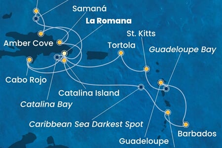Costa Pacifica - Dominikán.rep., Nizozemské Antily, Panenské o. (britské), Turks a Caicos (z La Romana)