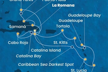 Costa Pacifica - Dominikán.rep., Turks a Caicos, Nizozemské Antily, Panenské o. (britské) (z La Romana)