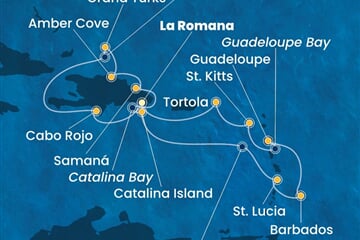 Costa Pacifica - Dominikán.rep., Nizozemské Antily, Panenské o. (britské), Turks a Caicos (z La Romana)