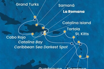Costa Pacifica - Dominikán.rep., Sv.Vincenc a Grenadiny, Nizozemské Antily, Panenské o. (britské), Turks a Caicos (z La Romana)